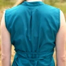 Medieval Sleeveless Blouse Levke, teal blue