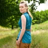 Medieval Sleeveless Blouse Levke, teal blue