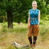 Medieval Sleeveless Blouse Levke, teal blue