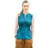 Medieval Sleeveless Blouse Levke, teal blue