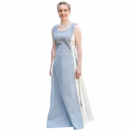 Sleeveless Overdress Jarle, Strappy Dress, blue-grey/natural-coloured