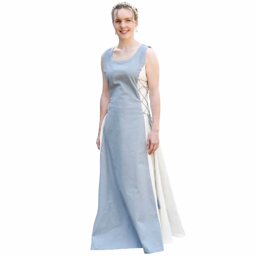 Sleeveless Overdress Jarle, Strappy Dress, blue-grey/natural-coloured