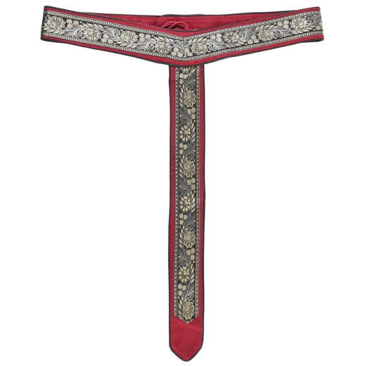 Mittelalter Gürtel, Y-Stoffgürtel mit Bordüre 80-100cm, rot