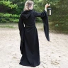 Medieval dress Isra with trumpet sleeves, black