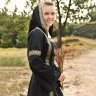 Medieval Dress Eleanor with Hood, black