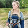 Medieval Dress Eleanor, blue/blue-grey