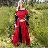 Noble Medieval Dress, Bliaut Josephine, red/black