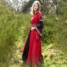 Noble Medieval Dress, Bliaut Josephine, red/black