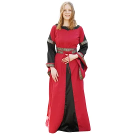 Noble Medieval Dress, Bliaut Josephine, red/black