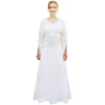 Mittelalter Hochzeitskleid mit Korsage, Brautkleid Fine, weiß/natur