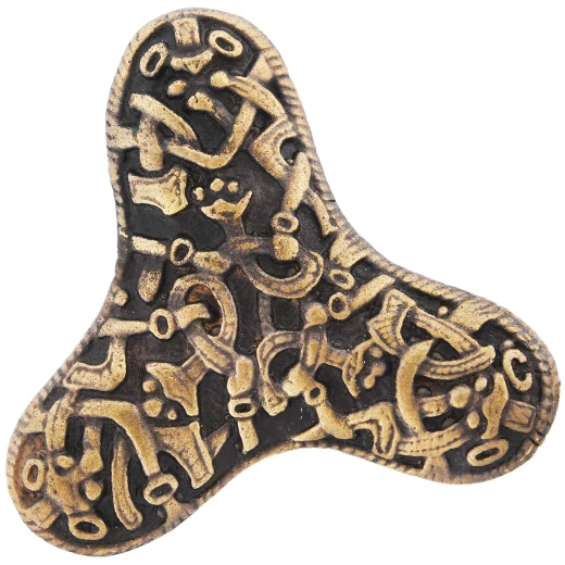 Trefoil-Shaped Fibula, Brass Brooch