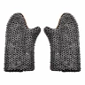 Padded Chainmail Mittens With Leather Grips