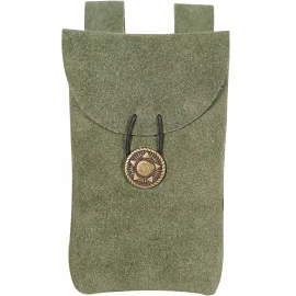 Historicising suede belt pouch for mobile phone and other small items