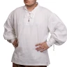 Renesanční pirátská košile z lehké bavlny, bílá a černá