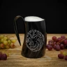 Horn Mug with Handle for Beer or Mead 600/800ml with Dragon Engraving