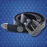 Noble’s Black Leather Belt with Celtic knotwork Conchos