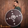 Studded Round Viking Wooden Shield with Steel Umbo 76 cm