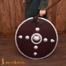 Studded Round Viking Wooden Shield with Steel Umbo 76 cm