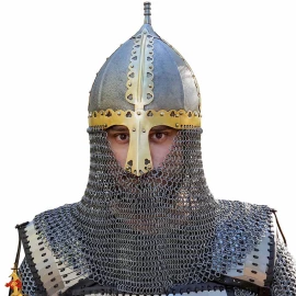 Vikingská Varjažská Rusko Slovanská helma Gněždovo 10. století z 1,6 mm