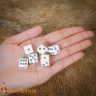 Dice made of bone with black pips, 6pcs