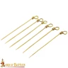 Grillspieße Set mit Knotenenden aus Messing, 4cm lang, 6er-Set