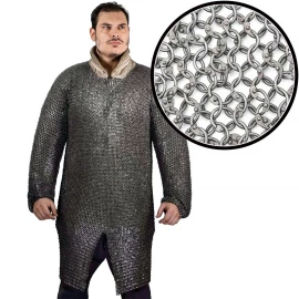 Chainmail Hauberk Round Riveted, ID 10mm, Mild Steel - Outlet