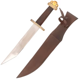 Viking Seax Dagger with Leather Scabbard