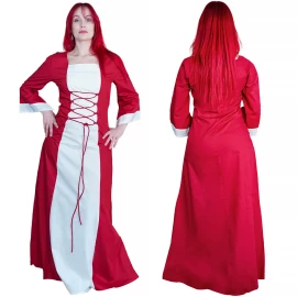 Mittelalterkleid Prinzessin – Rot-weiße Eleganz - Outlet