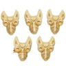 Viking Fernir Wolf, Solid Brass Decorations Set of 5