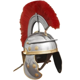 Eiserne Galea, Helm römischer Legionäre mit einem roten Helmbusch