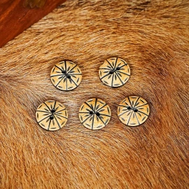 Round Medieval Horn Buttons, 5pcs - Outlet