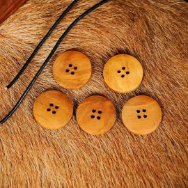 25mm Round wooden buttons, 5pcs - Outlet