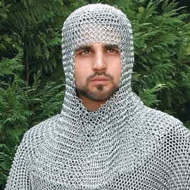 Mail Armor Coif of 16 Gauge High Carbon Steel