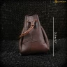 Sewn Leather Bag with Drawstring 18x13cm for SCA, LARP, Reenactment and Historical Events Made of Full-Grain Leather