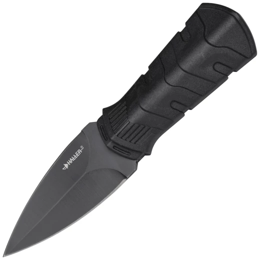 Neck knife 135mm with dagger blade and plastic sheath