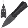 Neck knife 135mm with dagger blade and plastic sheath