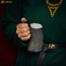 Horn Drinking Cup with Handle and Polished Finish, 600/800ml