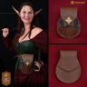 Elfí kožená brašna na LARP a Cosplay k elfímu kostýmu a oblečení temných elfů, 21x15cm