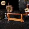 Simple & portable sword stand 34x14cm from solid wood