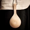 Medieval wooden ladle, wooden spoon Guksi, drinking spoon