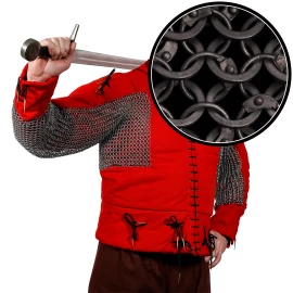 Chainmail Voiders - guards for the body sides and armpits, blackened flat and round rings
