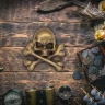 Pirate Skull with Crossed Bones, Brass Fitting