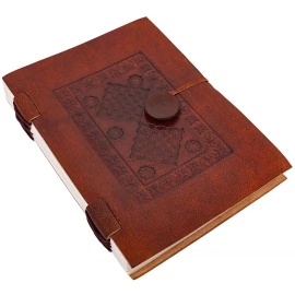 Notebook in medieval style with ornamental embossing on leather covers