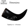 Genuine Drinking Horn 350ml with Hand-Carved ‘Triple Horn of Odin’