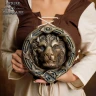 Large Lion Door Knocker Made of Solid Brass with Antiqued Finish