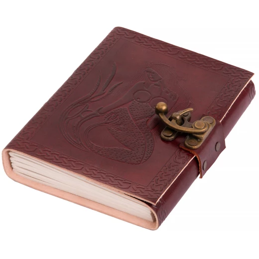 Leather Journal with embossed Mermaid on the cover