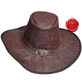 Leather Hat Van Helsing, embossed leather