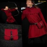 Late Middle Ages Belt Bag Made of Wool and Leather 16x18cm for SCA, LARP, Reenactment and Historical Events