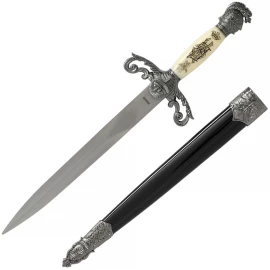 Baroque-Style Knights Dagger with Sheath