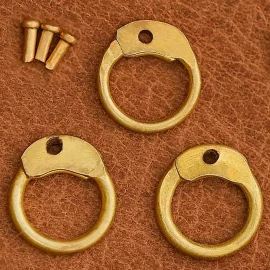 Mosazné kulaté kroužky s kulatými nýty, Ø6mm 18gauge 1kg
